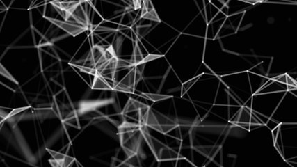Science background. Big data visualization. Network connection structure. Lines plexus.