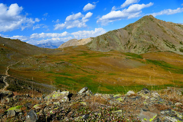 Paysage de montagne au col du Granon, Hautes-Alpes