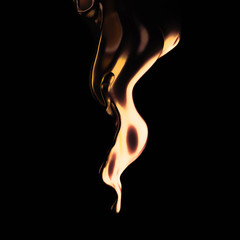 Obraz premium Splash of gold fluid. 3d illustration, 3d rendering.