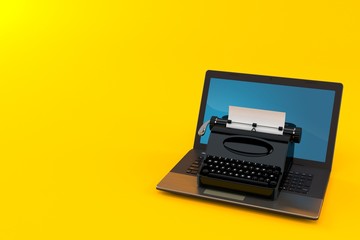 Typewriter with laptop