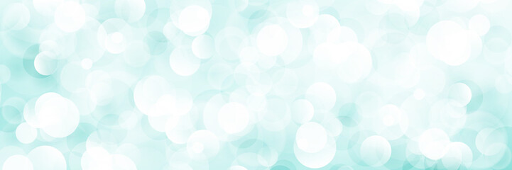 Cyan Soft Bright Abstract Bokeh Banner ,Soft Glow of the Sun , Defocused Lights, Vector Illustration