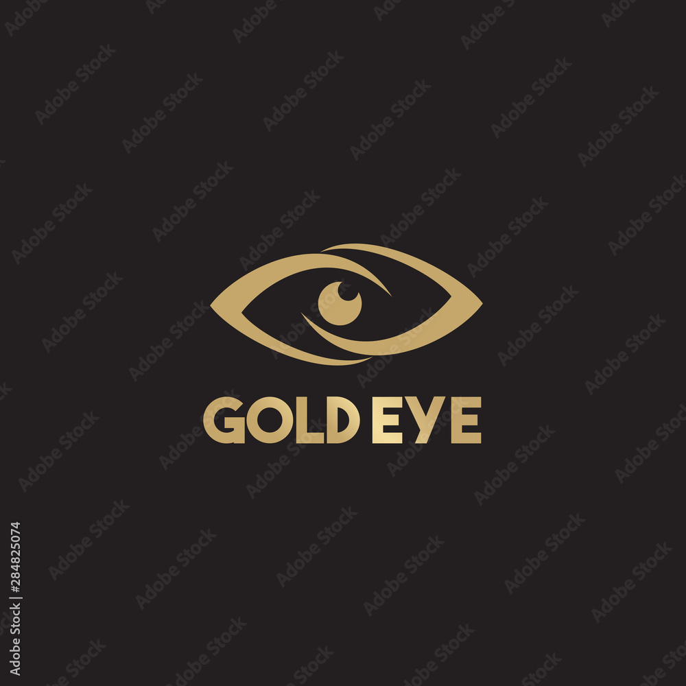 Poster eye logo design vector template