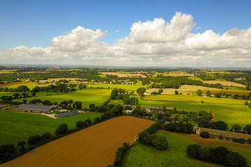 Farm with landscape in summer in Brittany