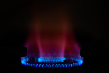 Natural gas flame burning 