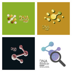 Set of DNA design over white background,vector illustration.