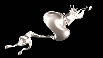 Obraz premium Splash of gold fluid. 3d illustration, 3d rendering.