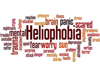 Fototapeta premium Heliophobia fear of the sun cloud concept