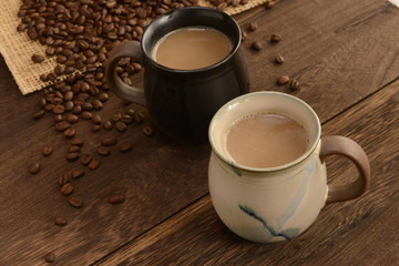 カフェ，秋、冬のコーヒーイメージ