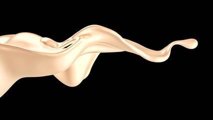 Obraz premium Splash of gold fluid. 3d illustration, 3d rendering.