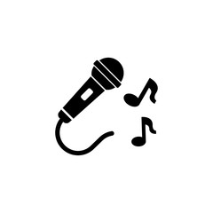 Karaoke Microphone, Sing, Music Flat Vector Icon