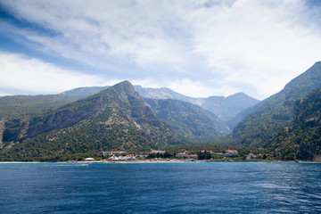 View on the mountains and sea