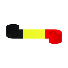 Flag of Belgian . National curl Belgium flag. Vector