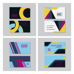 Set of vector modern creative and clean business card template. Flat design