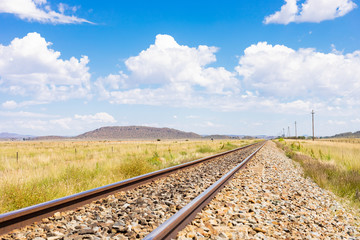 railway track in countryside rural farmland area of South Africa