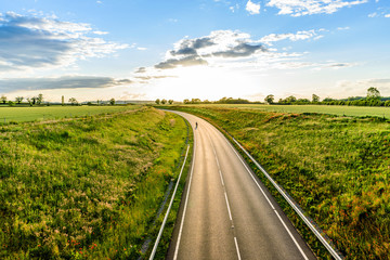 uk motorway road overhead view at daylight