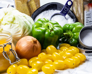 Ingredients for home made relish, Calgary, alberta, canada