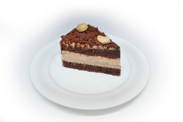 Tasty cake on a wooden board