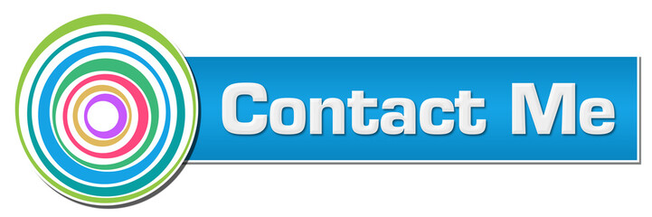 Contact Me Colorful Circles Blue Horizontal 