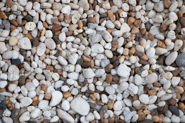 Background and texture of small sea pebbles stone, nature pattern concept for decorate house and garden
