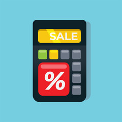 Calculator Big Sale Button Vector Illustration