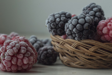 Frozen berries close-up