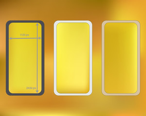 Mesh, gold colored phone backgrounds kit.