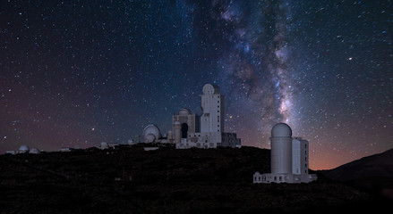 Fototapeta na wymiar astronomical observatory in the night sky