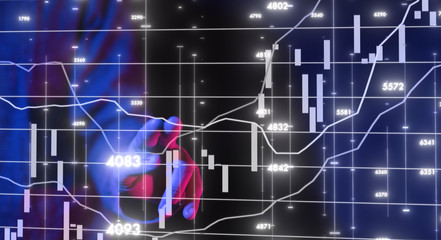 Business intelligence. Diagram - Graph Stock Trading, Investment dashboard