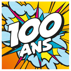Fototapeta premium carte anniversaire pop art 100 ans 8