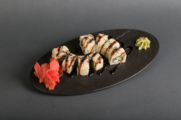 sushi on plate