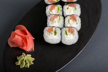 sushi on plate