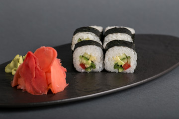 sushi on plate