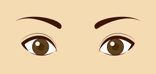 目を開けた顔のアップ