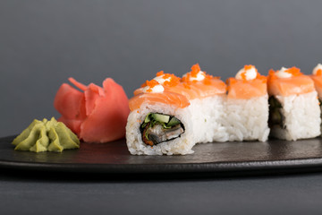sushi on plate