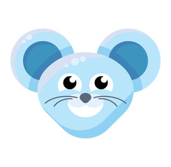 Mouse face cheerful emoticon sticker