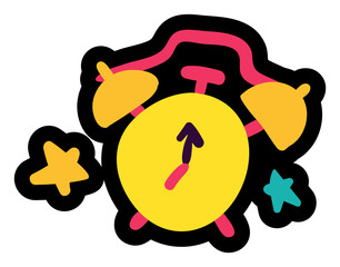 Alarm Clock Sleeping and Dreams Symbol Cartoon