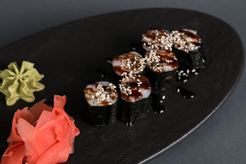 sushi on plate