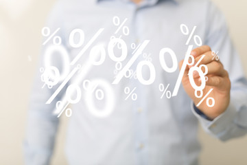 sale digital percent in hand