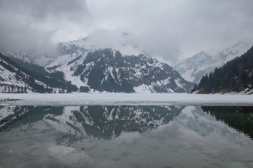 The lake Vilsaplsee in winter, Austria
