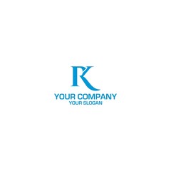 Blue RK Logo Design Vector