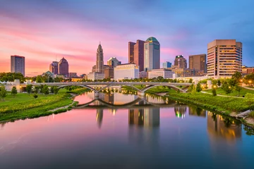 Peel and stick wall murals United States Columbus, Ohio, USA skyline on the river