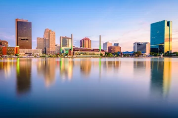 Fotobehang Toledo, Ohio, USA Skyline on the River © SeanPavonePhoto