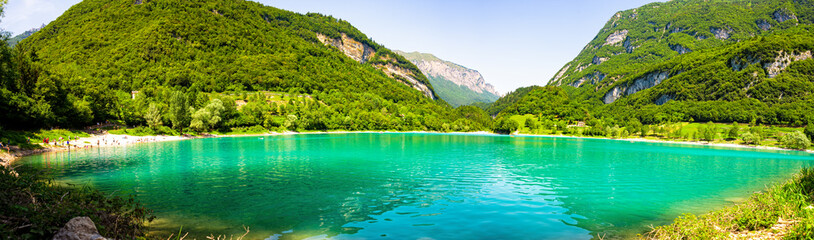 Fototapeta na wymiar Lake Tenno in South Tyrol in Italy near Lake Garda