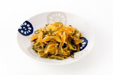 パパイヤと刻み昆布の炒め物
