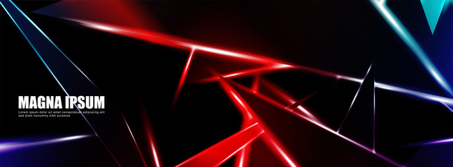 Background of a luminous triangle shape vector design banner. suitable for your design background