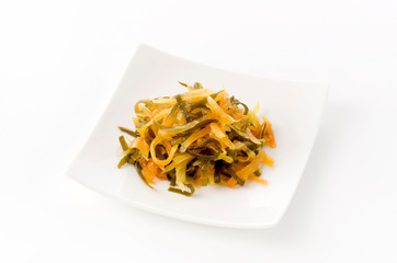 パパイヤと刻み昆布の炒め物