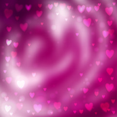 Abstract hearts lights background