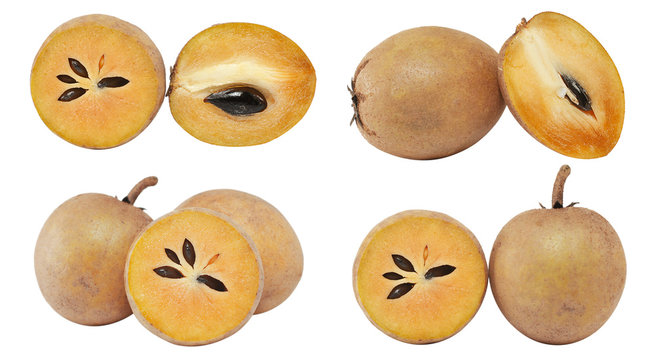 Sapodilla fruit isolated on white background