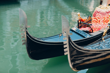 Fototapeta na wymiar Venetian gondola and canal in Venice, Italy
