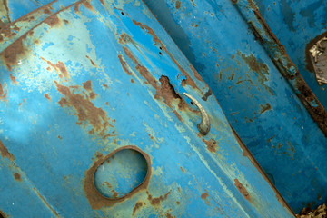 Scrap Yard. Rusty metal. Historical agricultural machines